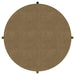 CoasterEveryday Arini round coffee table in sand wash with lower storage shelf