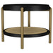CoasterEveryday Arini black round end table with lower storage shelf
