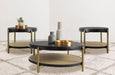 Arini 3-piece round coffee and end table set in black by CoasterEveryday