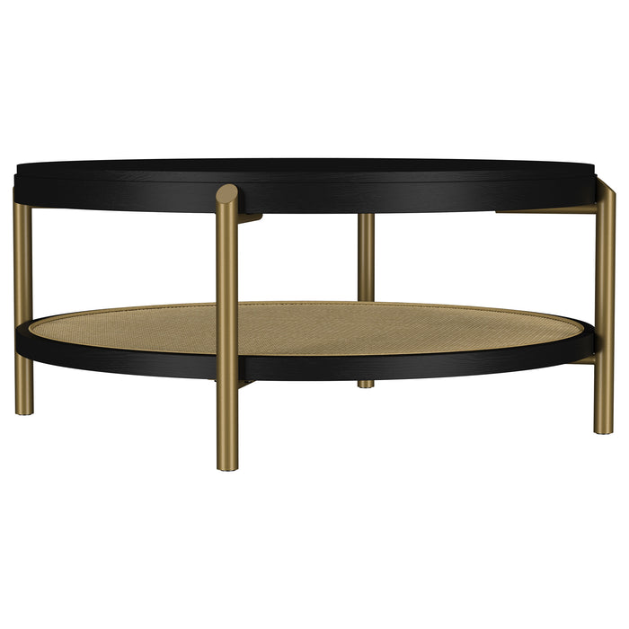 Arini 3-piece round coffee and end table set in black by CoasterEveryday