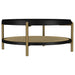 Arini round black coffee table with storage shelf by CoasterEveryday