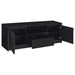 CoasterEveryday Winfield 3-piece black entertainment center with 60-inch TV stand and storage cabinets