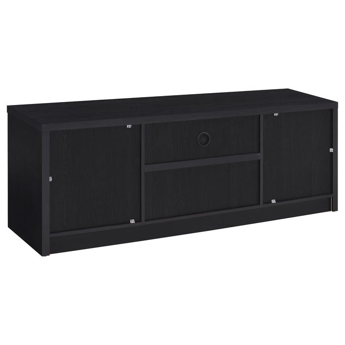 CoasterEveryday Winfield 3-piece black entertainment center with 60-inch TV stand and storage cabinets