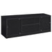 CoasterEveryday Winfield 3-piece black entertainment center with 60-inch TV stand and storage cabinets