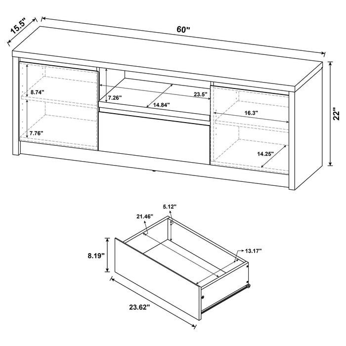 Winfield 60-inch black 2-door TV stand media console by CoasterEveryday