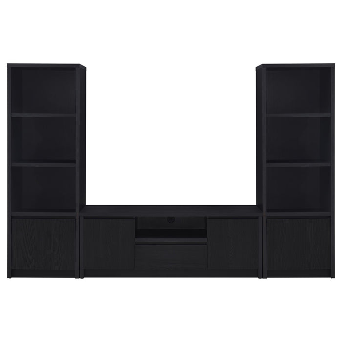 Black CoasterEveryday Winfield 60-inch 2-door TV stand media console with modern storage cabinets