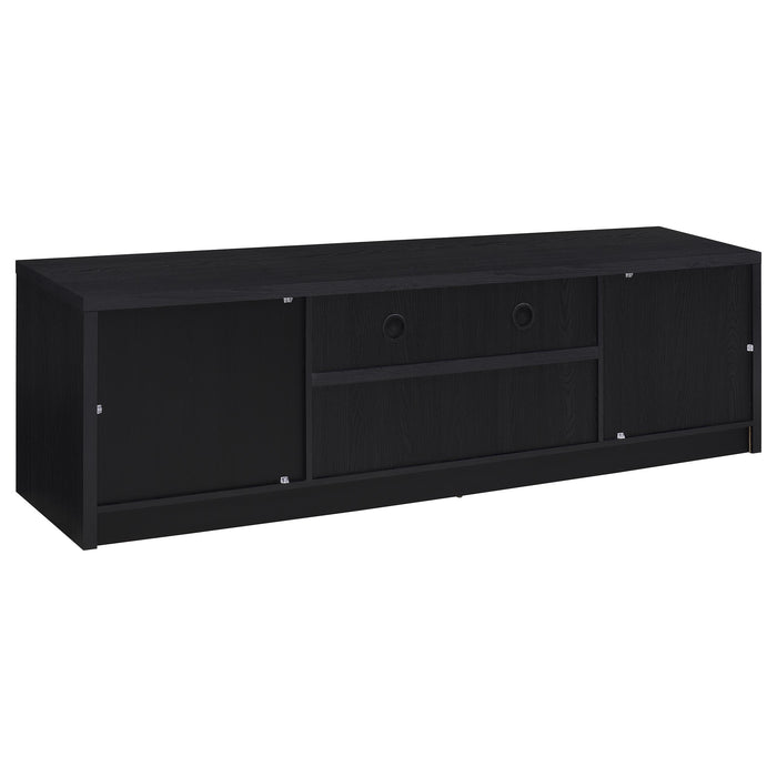 Black Winfield 3-piece entertainment center with 78-inch TV stand and storage compartments, made by CoasterEveryday.