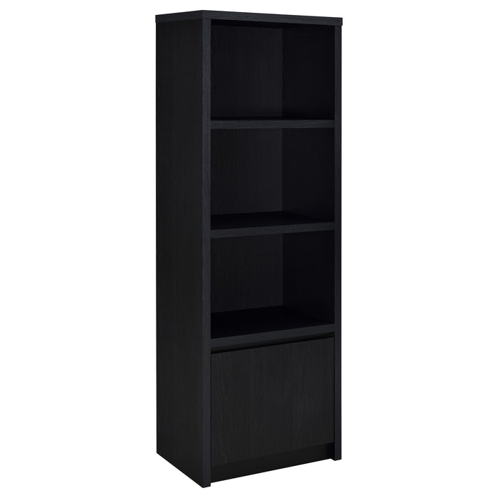 Black Winfield 3-piece entertainment center with 78-inch TV stand, featuring shelves and storage cabinets, by CoasterEveryday.