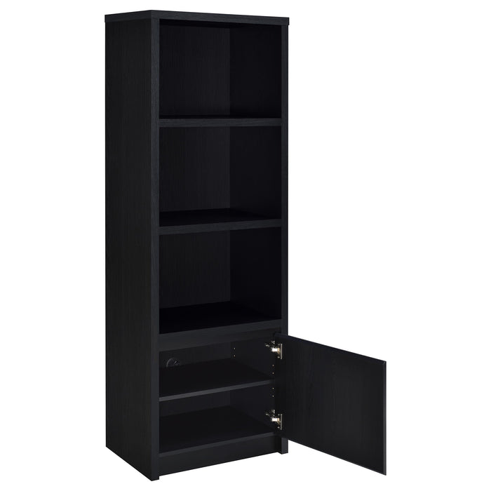 Black Winfield 3-piece entertainment center with 78-inch TV stand and storage shelves from CoasterEveryday furniture set.