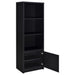 Black Winfield 3-piece entertainment center with 78-inch TV stand and storage shelves from CoasterEveryday furniture set.
