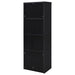 CoasterEveryday Winfield 4-shelf black media tower entertainment pier with open shelving