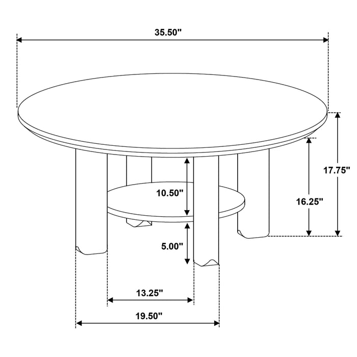 Ottowa 36-inch Round Wood Cocktail Coffee Table Light Oak