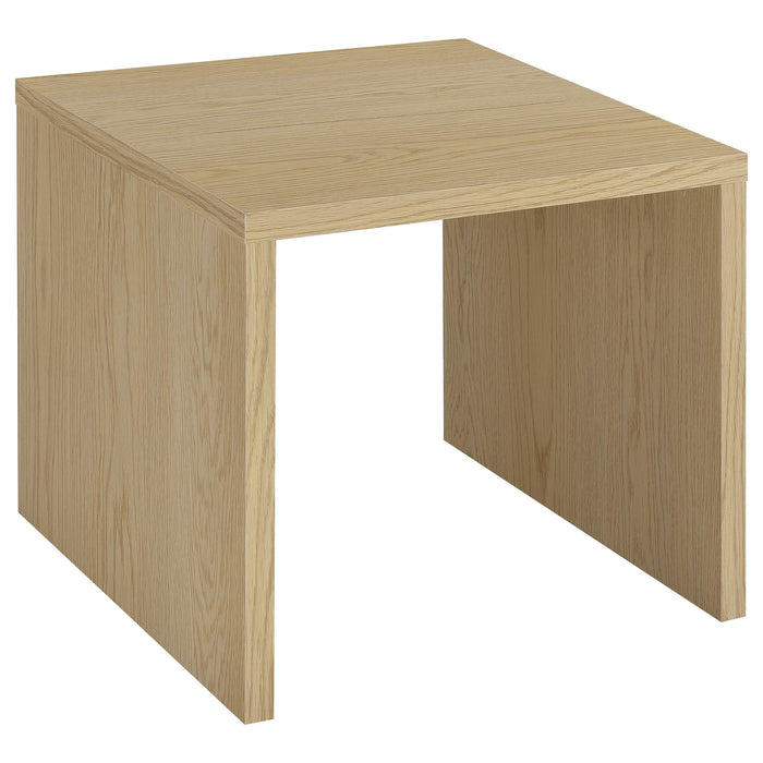 Canoga Engineered Wood Accent Side End Table Light Oak