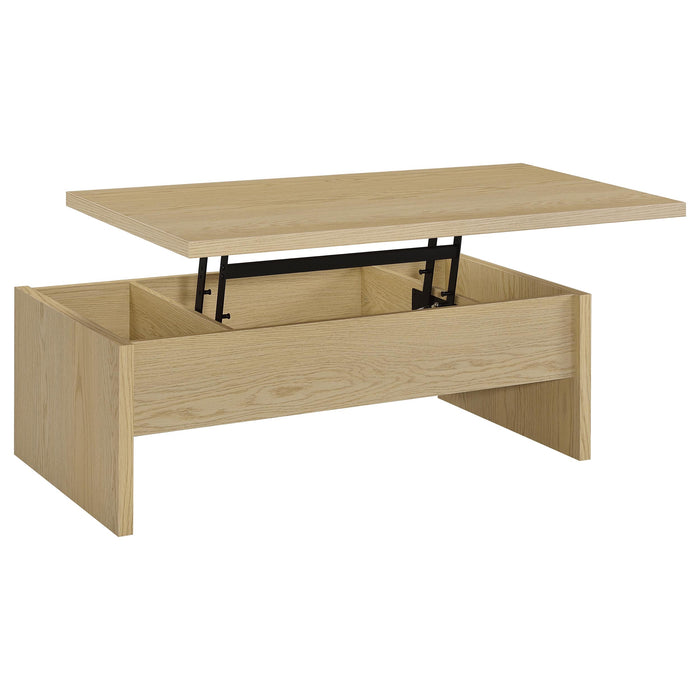 Canoga 2-piece Lift Top Cocktail Coffee Table Set Light Oak