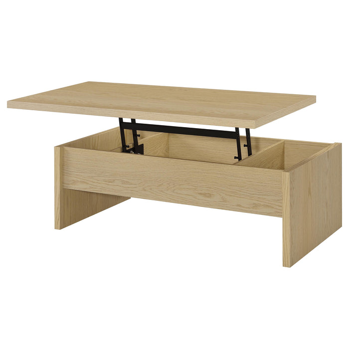 Canoga 2-piece Lift Top Cocktail Coffee Table Set Light Oak