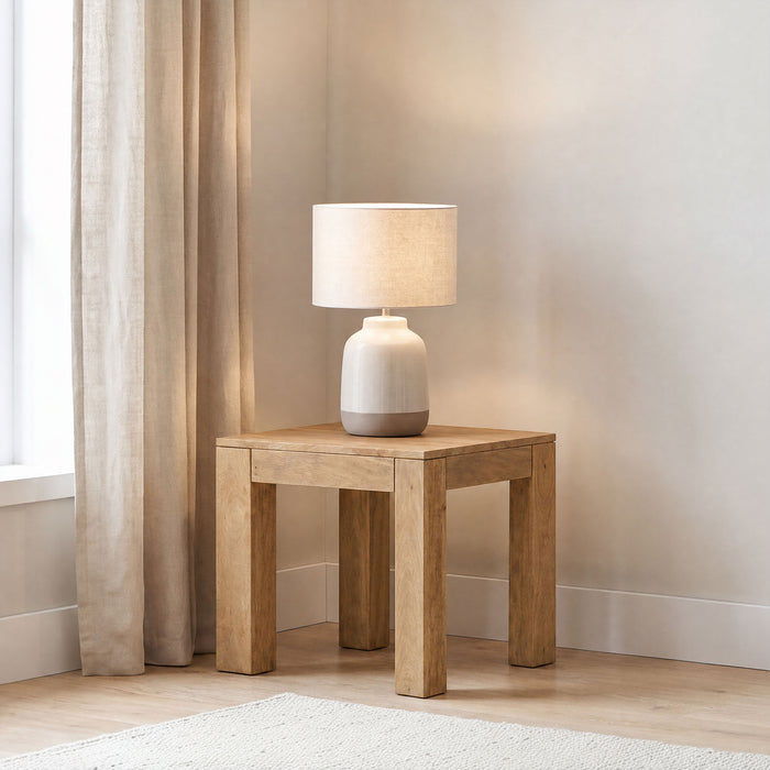 Butte Square Mango Wood End Table Natural