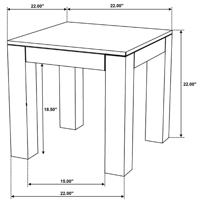 Butte Square Mango Wood End Table Natural