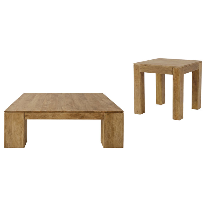 Butte 2-piece Mango Wood Coffee and End Table Set Natural