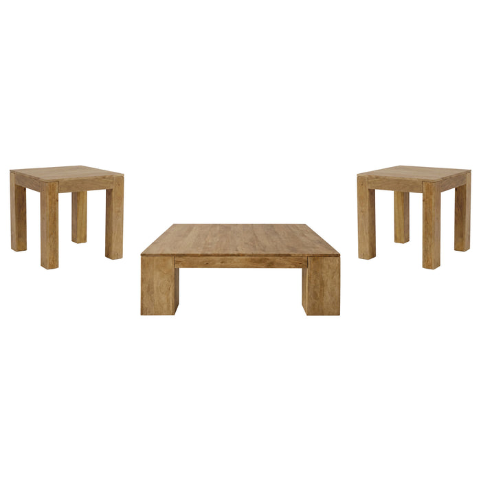 Butte 3-piece Mango Wood Coffee and End Table Set Natural