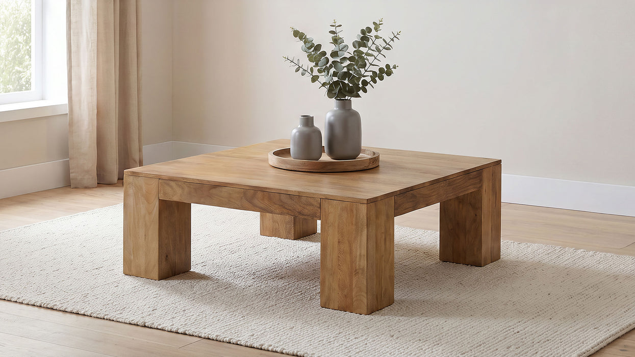 Butte Square Mango Wood Coffee Table Natural