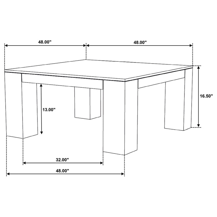 Butte Square Mango Wood Coffee Table Natural