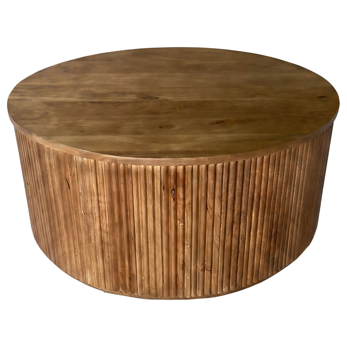 Coffey 3-piece Round Coffee and End Table Set Light Brown
