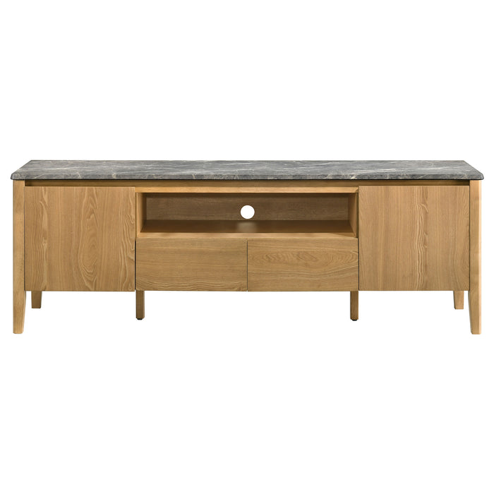 Bradley 63-inch 2-Door SmartTop™ TV Stand Grey and Natural