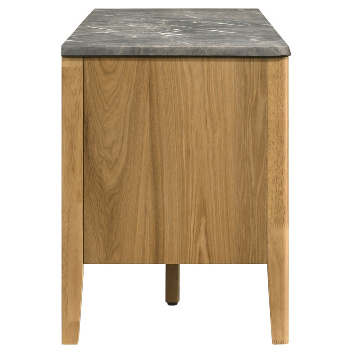 Bradley 63-inch 2-Door SmartTop™ TV Stand Grey and Natural