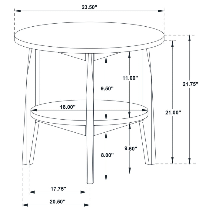 Bradley Round SmartTop End Side Table Grey and Natural