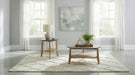 CoasterEveryday Bradley 2-piece round SmartTop coffee table set in grey and natural finish