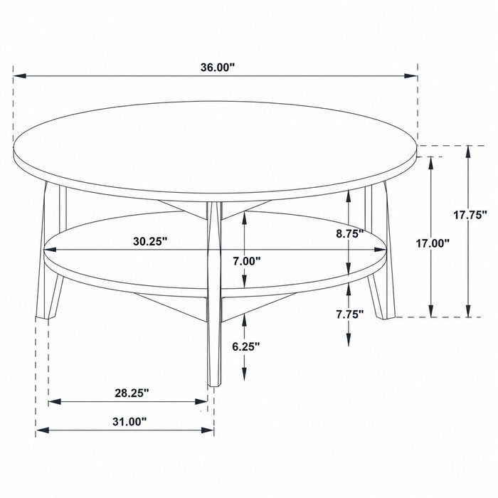 Bradley Round SmartTop™ Cocktail Coffee Table Grey and Natural