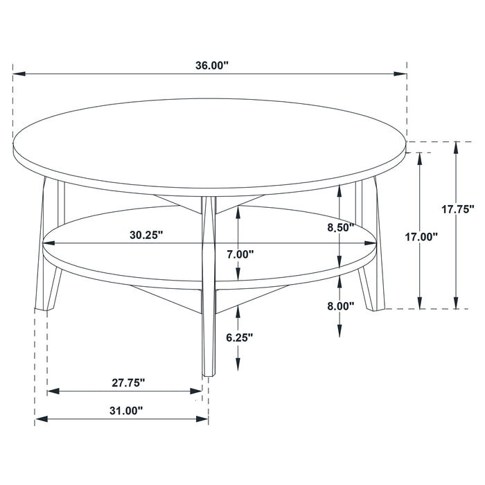 Bradley 3-Piece Round SmartTop™ Coffee Table Set Smokey Grey and Dark Brown