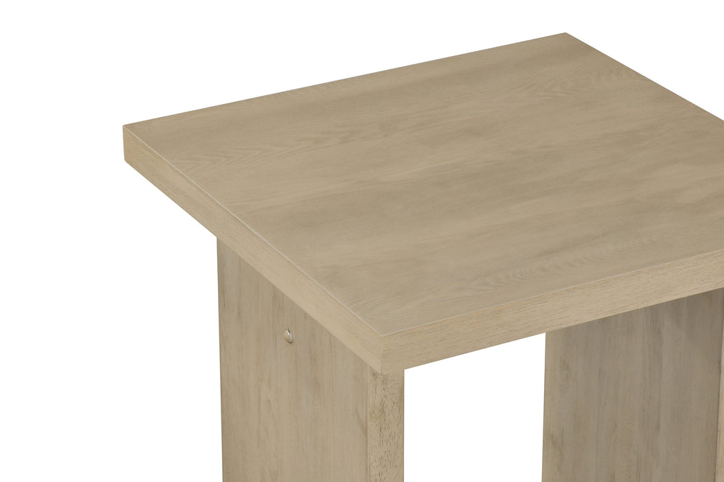 Decker Square Occasional Side End Table Natural Oak