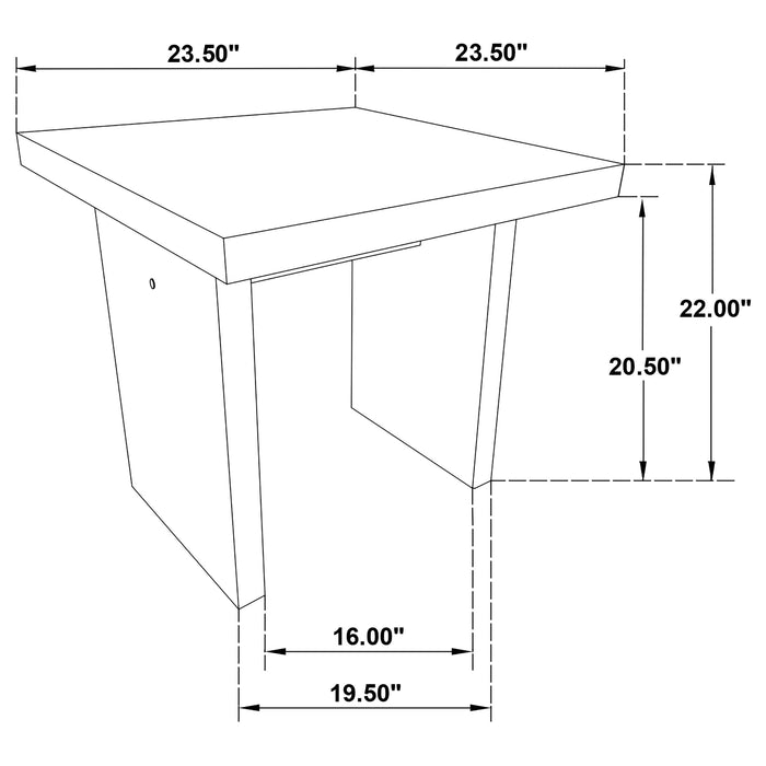 Decker Square Occasional Side End Table Natural Oak