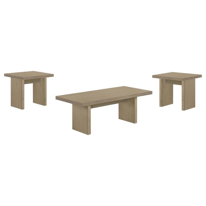 Decker 3-piece Coffee and End Table Set Natural Oak
