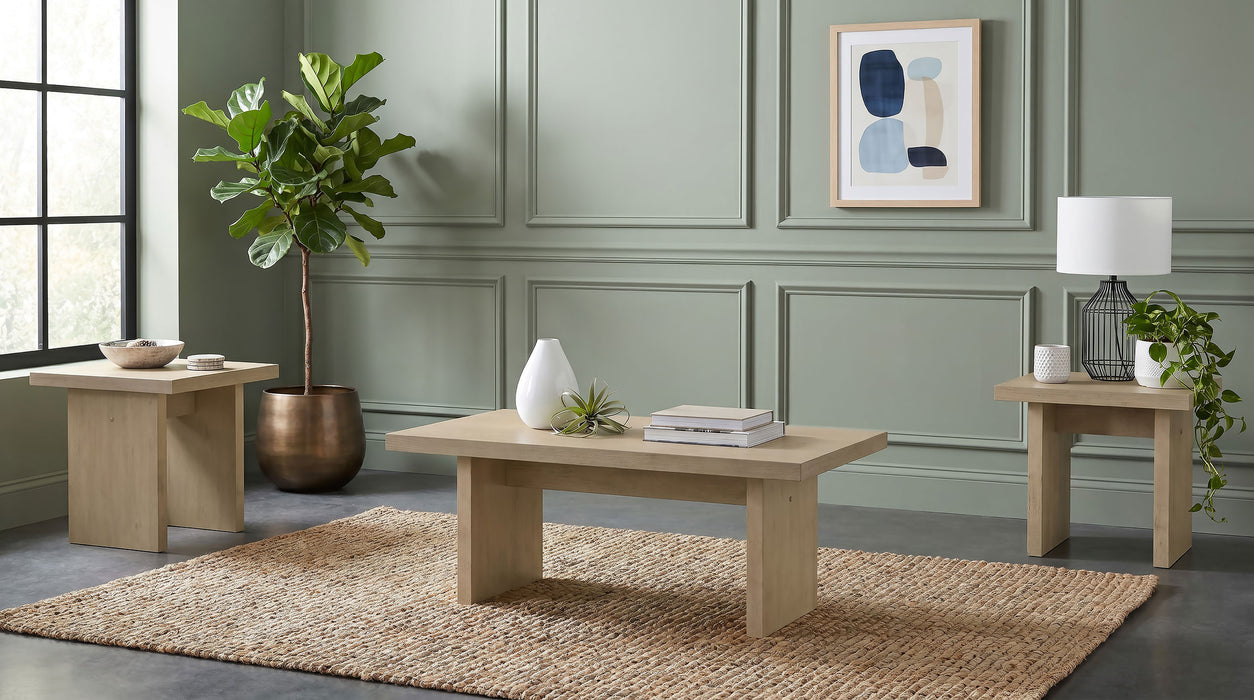 Decker 47-Inch Rectangular Cocktail Coffee Table Natural Oak