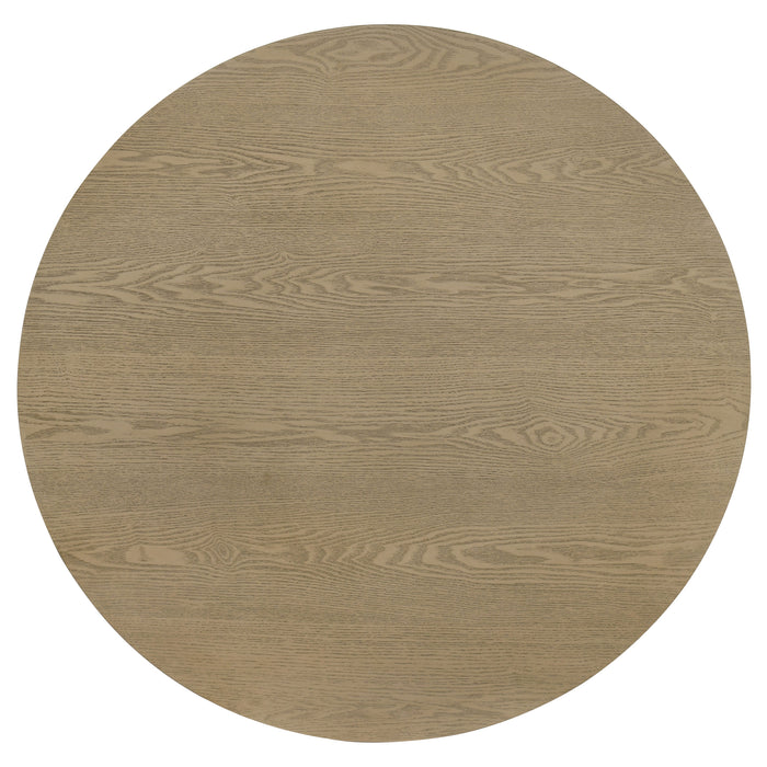 Hamlyn 3-piece Round Fluted Coffee and End Table Set Natural Oak