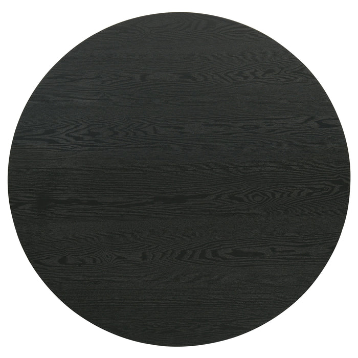 Hamlyn Round Fluted Occasional Cocktail Coffee Table Black
