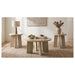 Strouse 3-piece round coffee and end table set by CoasterEveryday in natural oak finish