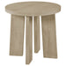 CoasterEveryday Strouse 3-piece round coffee and end table set in natural oak veneer