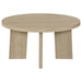CoasterEveryday Strouse 3-piece round coffee and end table set in natural oak veneer