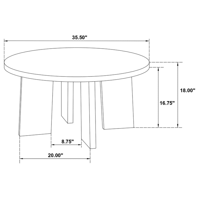 Strouse 3-Piece Round Coffee and End Table Set in Natural Oak