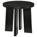 Strouse contemporary round end table in black by CoasterEveryday