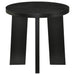 Black Strouse Contemporary round end table by CoasterEveryday, featuring a sleek modern design