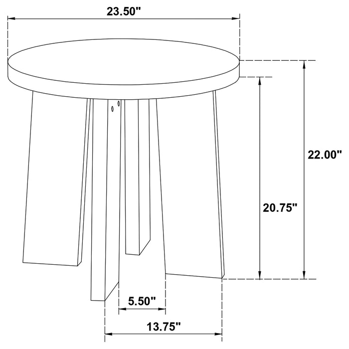 Strouse Contemporary Round End Table in Black