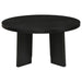 Strouse 2-piece round coffee and end table set in black by CoasterEveryday