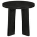 Strouse 3-piece round coffee and end table set in black by CoasterEveryday