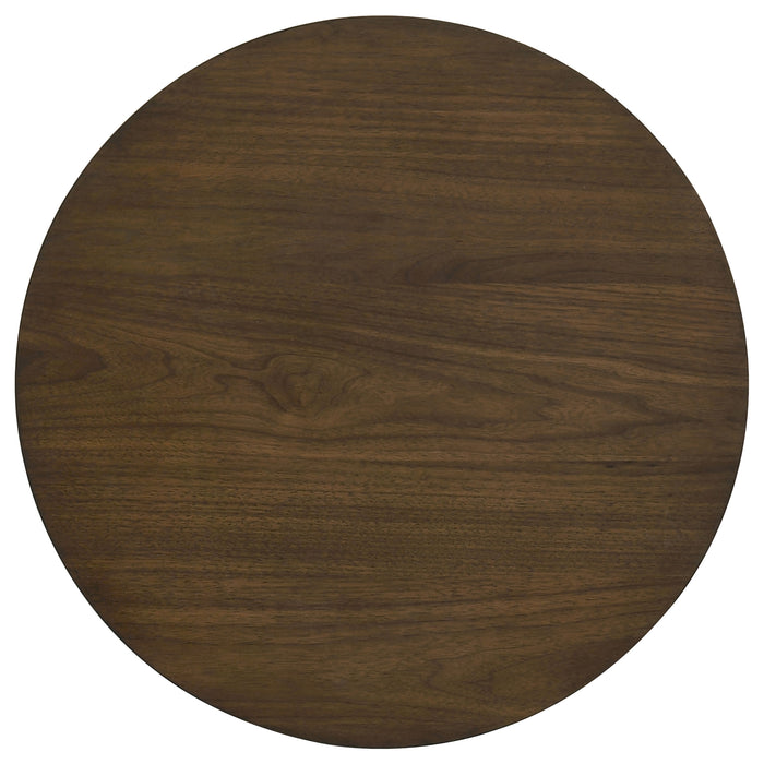Strouse 2-Piece Round Coffee and End Table Set in Dark Walnut