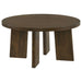 CoasterEveryday Strouse 2-piece round coffee and end table set in walnut finish