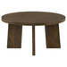 CoasterEveryday Strouse 2-piece round coffee and end table set in walnut finish